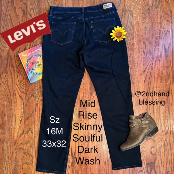 Levi's Denim - EUC Levi’s Mid Rise Skinny Jeans, Soulful Dark Wash, 575 Style, Women Sz 16 M